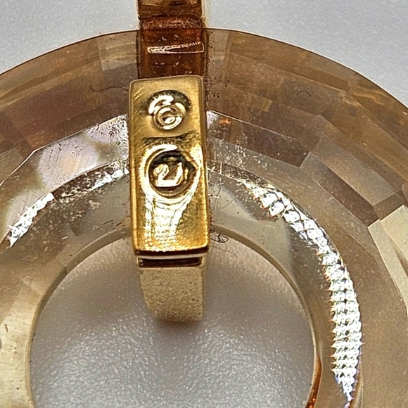 Swarovski Crystal Champagne Gold Tone Donut Loop Pendant - Picture 6 of 7